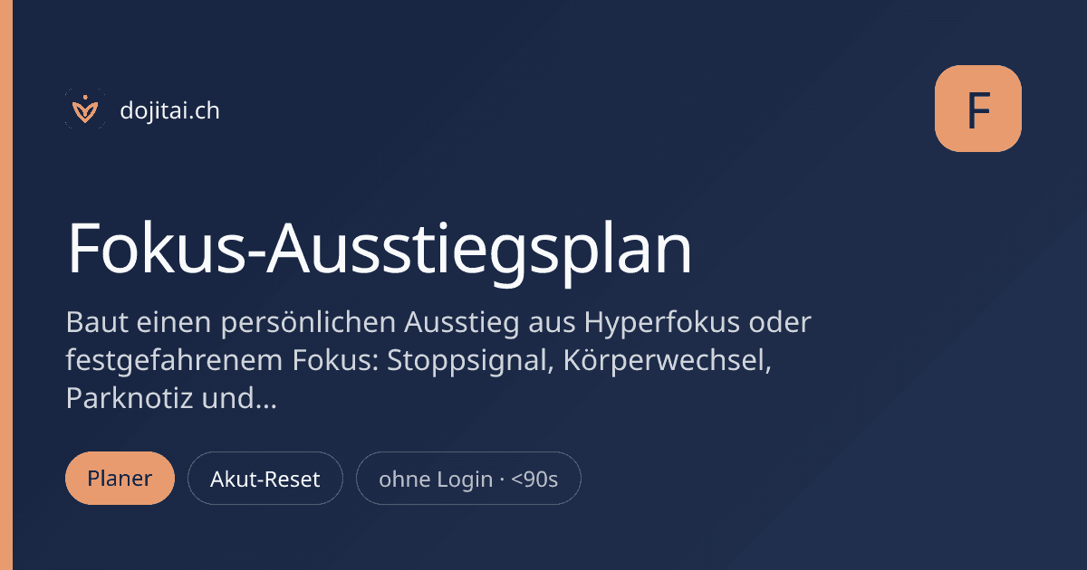 Fokus-Ausstiegsplan