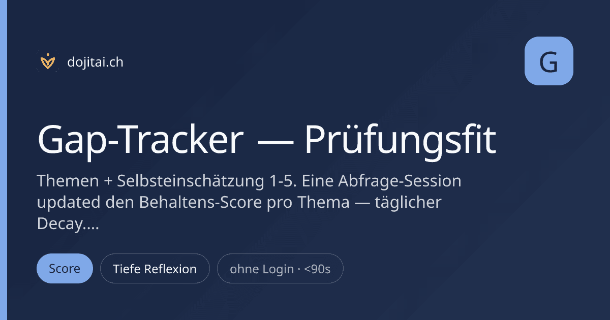 Gap-Tracker — Prüfungsfit