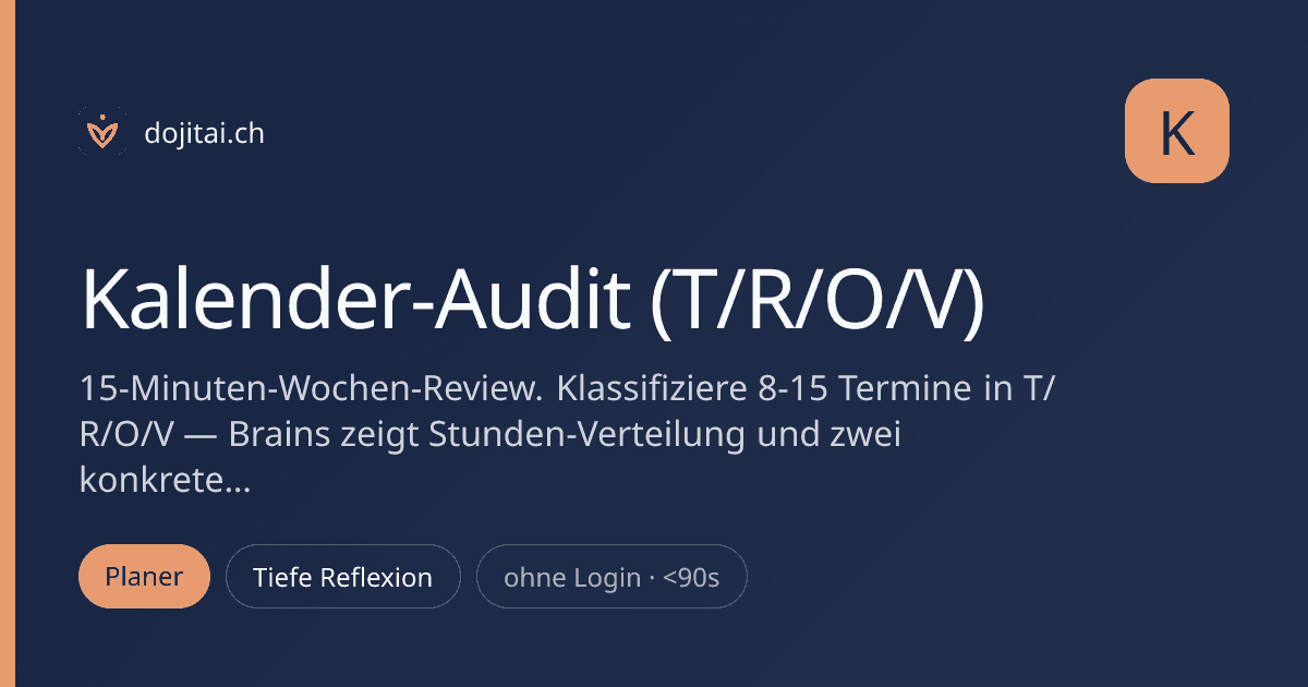 Kalender-Audit (T/R/O/V)
