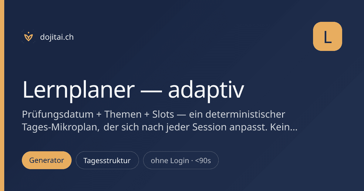 Lernplaner — adaptiv
