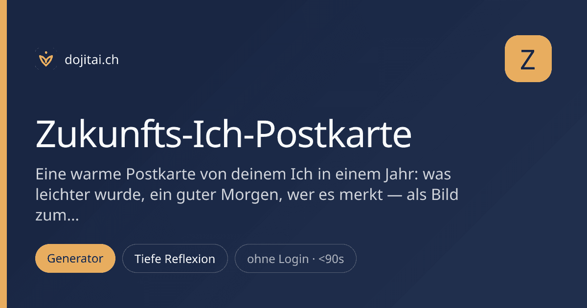 Zukunfts-Ich-Postkarte
