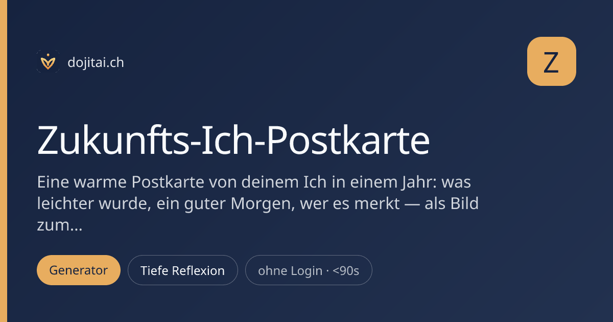Zukunfts-Ich-Postkarte